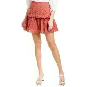 Rebecca Taylor Karina  Women's A-Line Mini 100% Cotton Lined Skirt Size 12 New